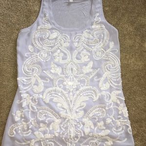 Express Periwinkle Sequin Tank Top
